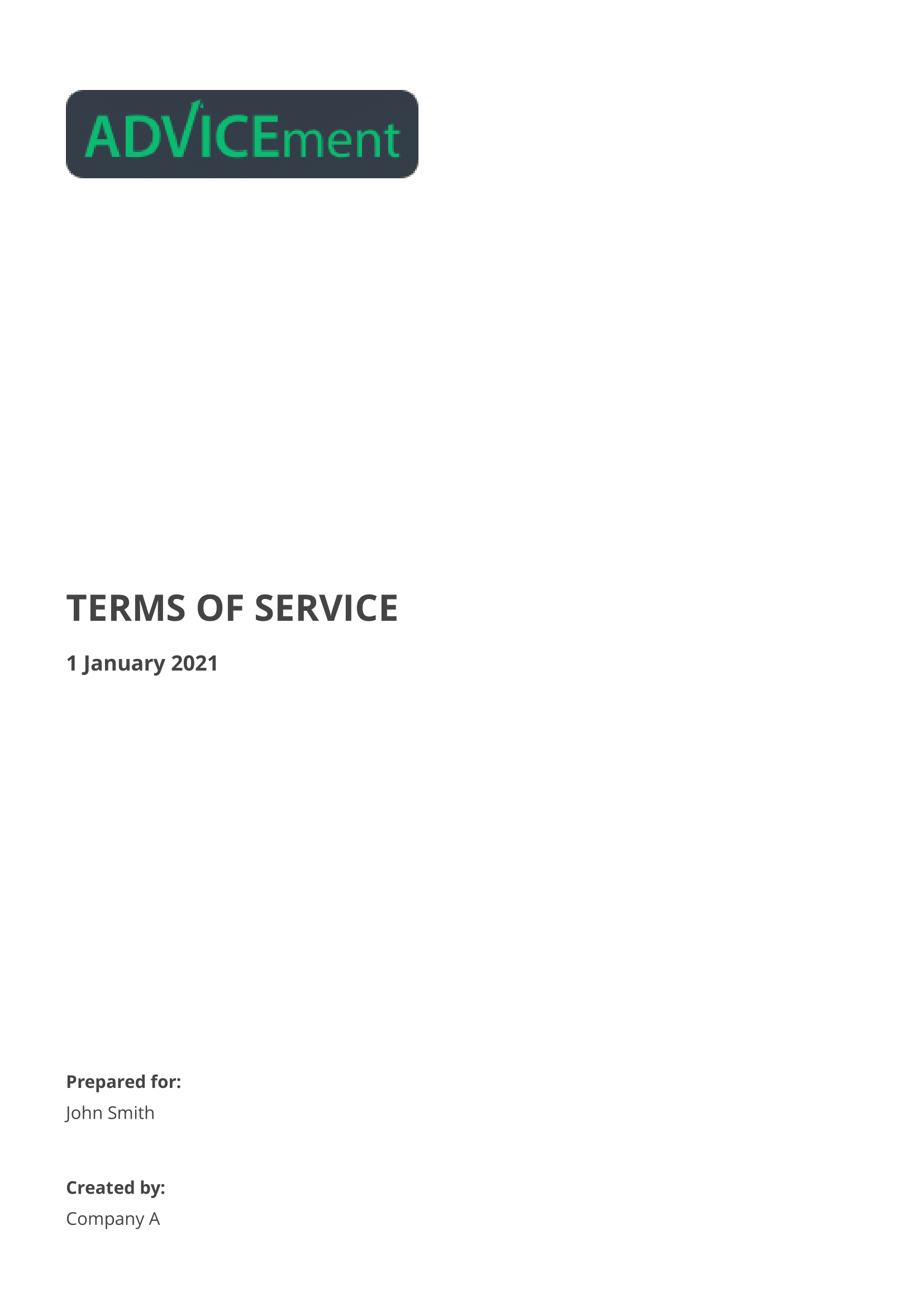 Terms of Service Template v1