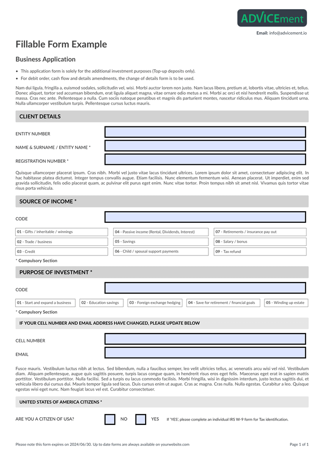 fillable pdf form template