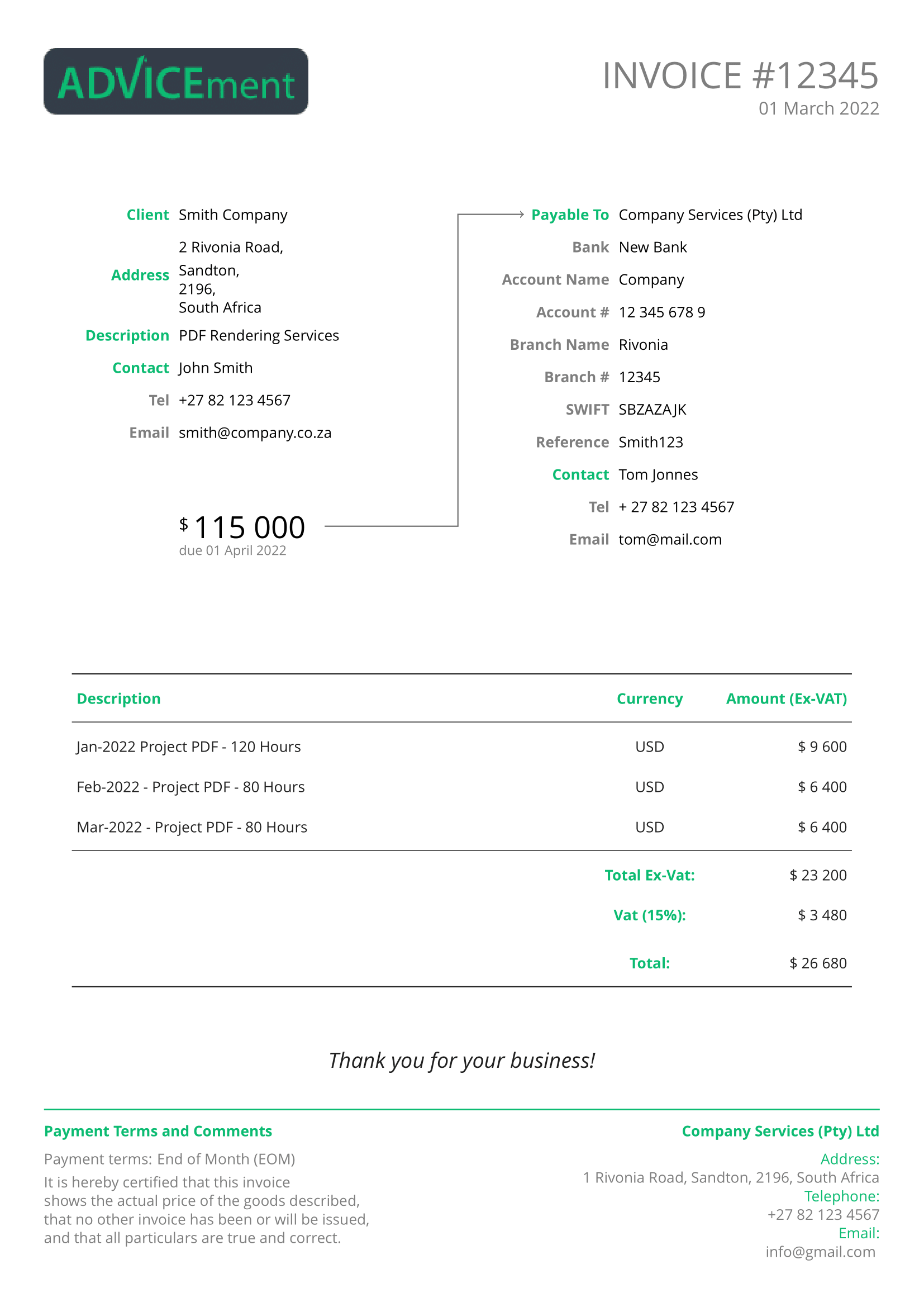 Simple Invoice Template v1